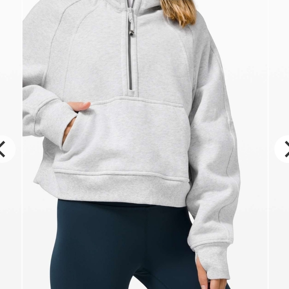 Lululemon Scuba Oversized 1/2 Zip Hoodie Heathered Core Ultra Light Gray M/L - Picture 8 of 16